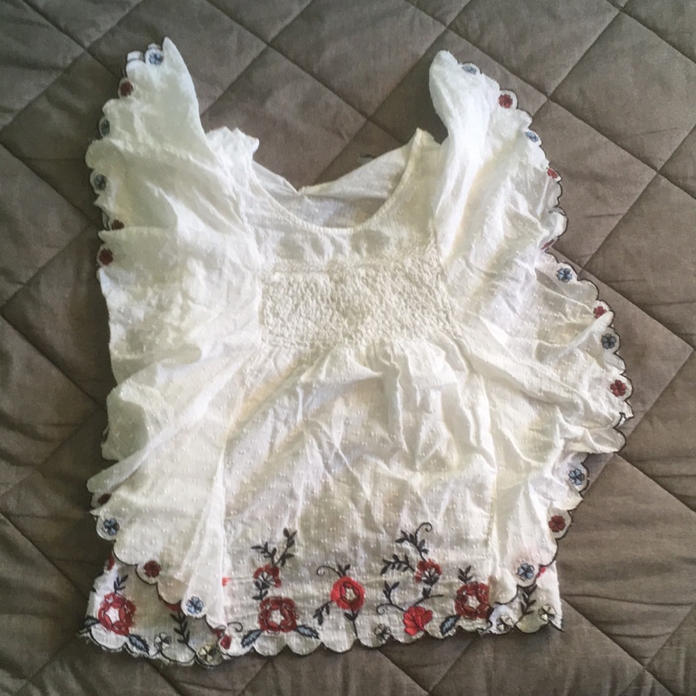 White floral blouse